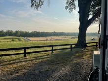 Looking over farmland 