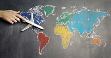 World map in chalk