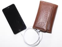 Smart phone tethered to traditional wallet. West Financial Services, Inc.