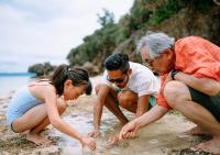 Three generations on a beach West Financial Services