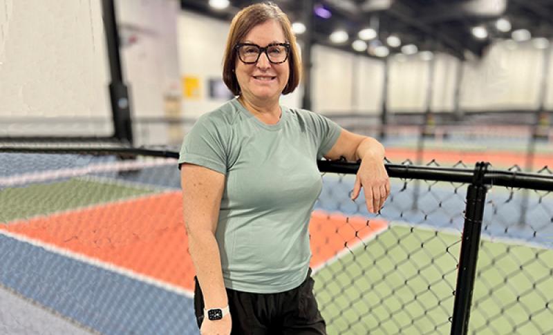 West Financial Services employee playing pickleball