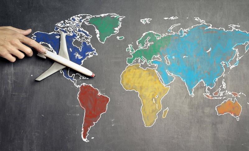 World map in chalk